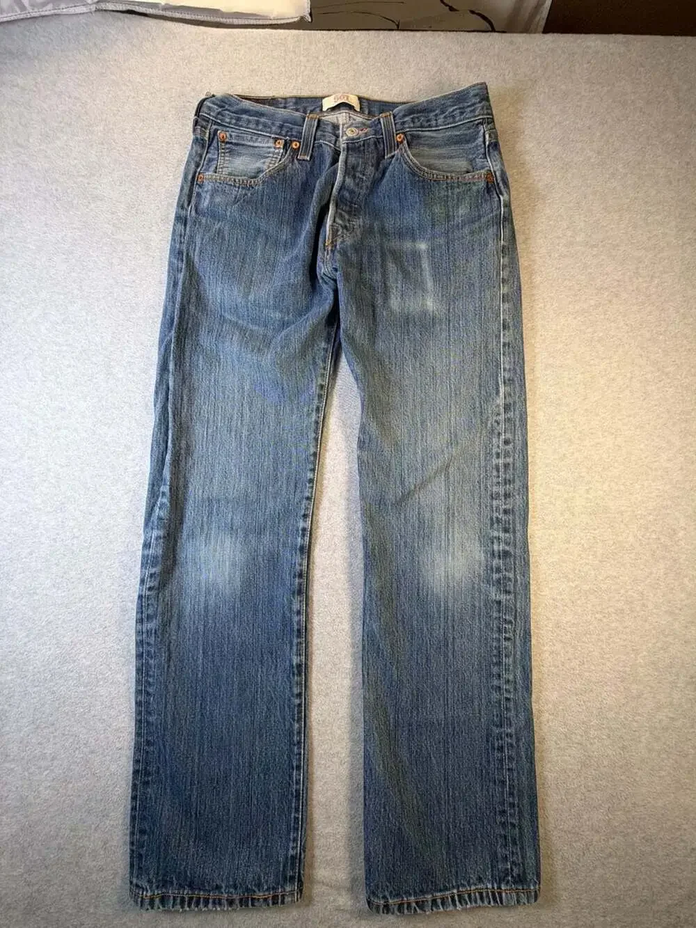Levi's 501 Original Straight Leg Button Fly Blue Denim Jeans